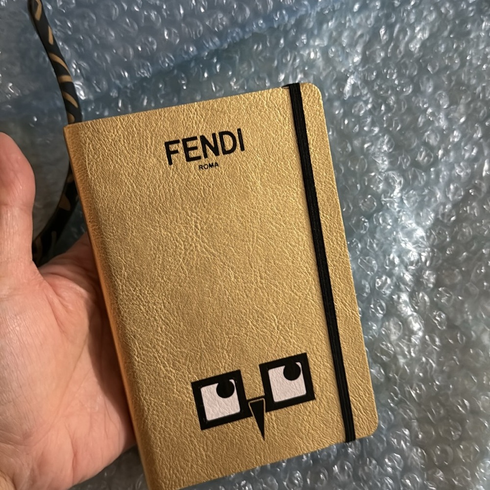 Fendi Gold Notebook with Black Band (no stickers)